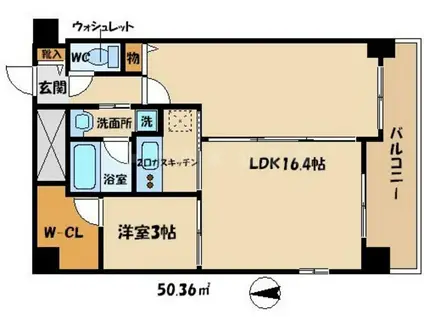 ラナップスクエア大阪城北(1LDK/7階)の間取り写真