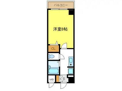 フルーレ住之江(1K/2階)の間取り写真