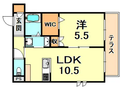 スクエア摩耶(1LDK/1階)の間取り写真