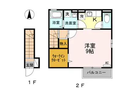 ETERNO・LUNA(1K/2階)の間取り写真