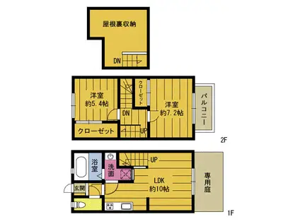 エレガンス宮本(2LDK/1階)の間取り写真