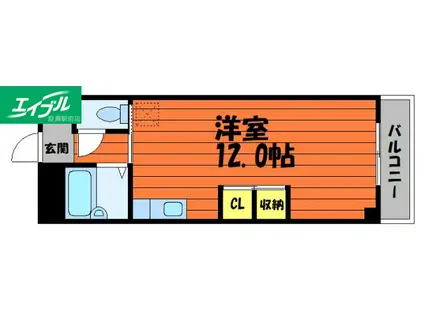 ジュネス老松(ワンルーム/2階)の間取り写真