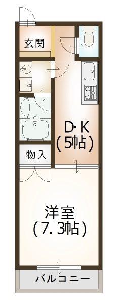 MTビル(1DK/4階)の間取り写真