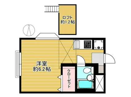 ベルシオン錦(ワンルーム/2階)の間取り写真