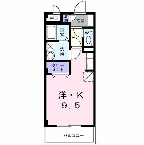 アビタシオン(ワンルーム/3階)の間取り写真