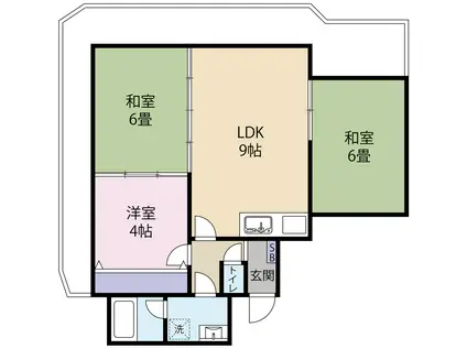 ライオンズマンション繁多川第2(3LDK/4階)の間取り写真