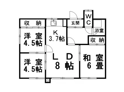 佐藤ハイツ(3LDK/2階)の間取り写真