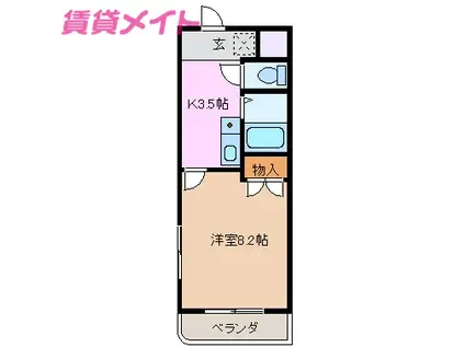 サンハイツ(1K/1階)の間取り写真