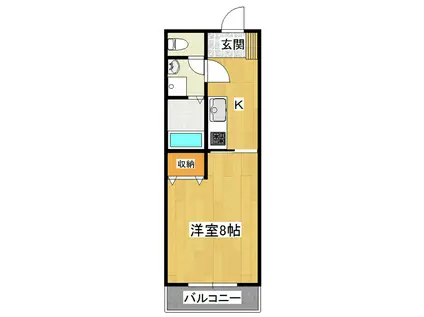 ルミエール(1K/1階)の間取り写真