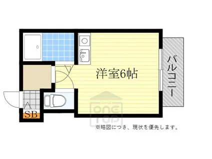 イーズマンション5(ワンルーム/4階)の間取り写真