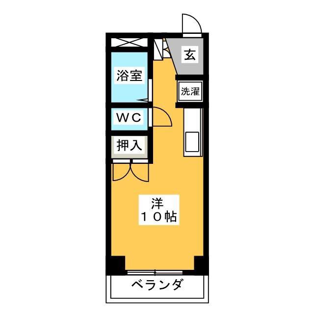 友楽町ハイツ(ワンルーム/1階)の間取り写真