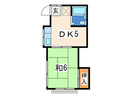 グリーンハイツ長島A(1DK/1階)の間取り写真