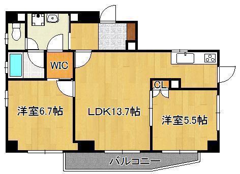 CSSTYLE高須(2LDK/3階)の間取り写真