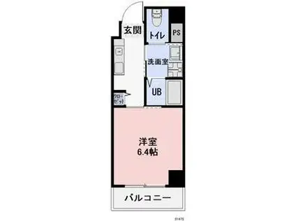 ワイズタワー新栄(1K/8階)の間取り写真