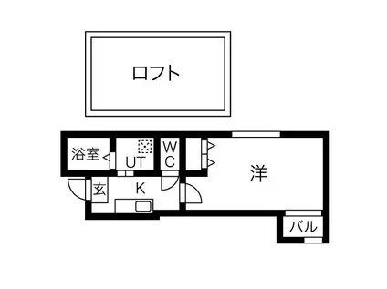 カーサ・ルチア千種B(1K/2階)の間取り写真