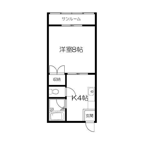 センチュリータカ(1K/1階)の間取り写真