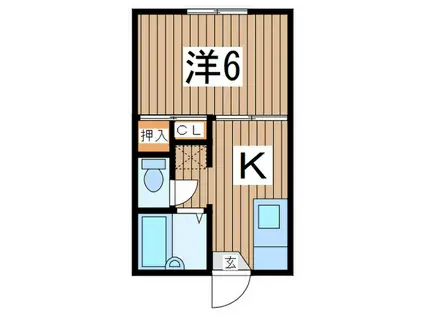 グリーンハイツ(1K/1階)の間取り写真