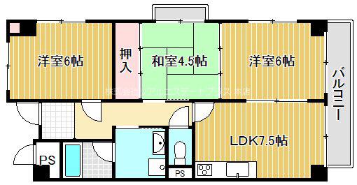 グラッドピネ(3LDK/3階)の間取り写真