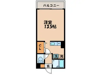 クオーレ中川(1DK/5階)の間取り写真