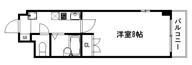 ラフィーネ御所西(1K/1階)の間取り写真