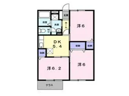 サンシティ臼井C(3DK/1階)の間取り写真