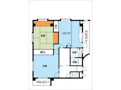 レジデンス國冨(3LDK/2階)の間取り写真