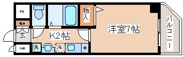 SANKOセレブコート(1K/9階)の間取り写真