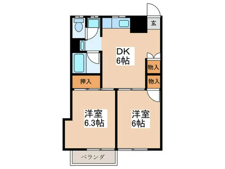 パームハイツ 2階階 間取り
