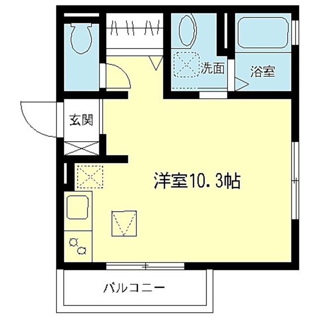 ベルジュ仲野町(ワンルーム/1階)の間取り写真