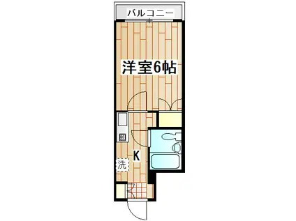 ソワレ・ド・ミノベ鶴見中央ビル(1K/4階)の間取り写真