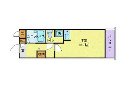 ライオンズマンション江古田第5(ワンルーム/3階)の間取り写真