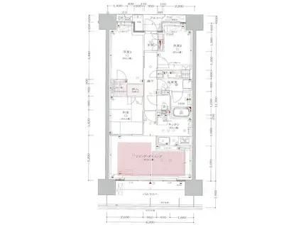 グランマークシティ東向日駅前(3LDK/3階)の間取り写真