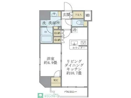 フェリーチェ錦糸町(1LDK/9階)の間取り写真
