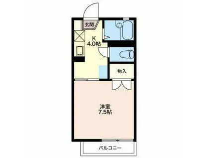 ディアス平林(1K/1階)の間取り写真