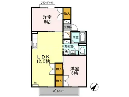 アプト・S B(2LDK/2階)の間取り写真