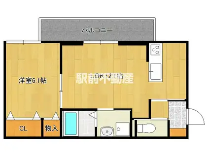 ロイヤルタウン大和(1LDK/3階)の間取り写真