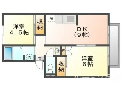ロアヴェール(3K/2階)の間取り写真