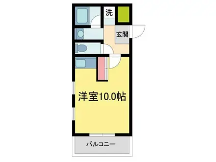 パルティール(1K/2階)の間取り写真