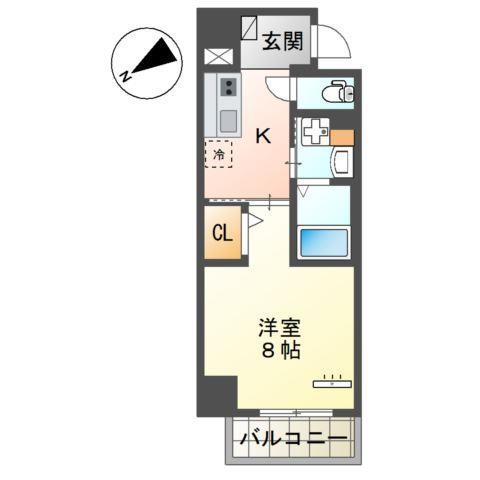 セラヴィ箱崎(1K/4階)の間取り写真
