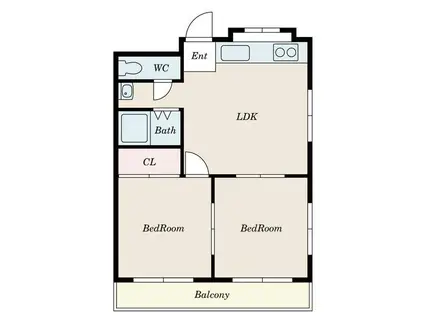 MKマンション(2LDK/4階)の間取り写真