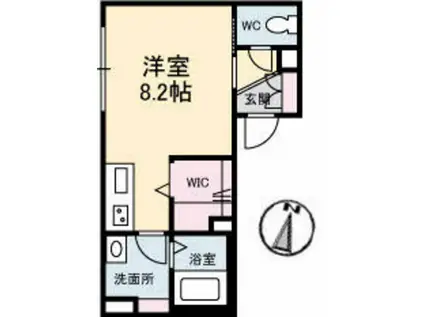シャーメゾンカルパ(ワンルーム/1階)の間取り写真