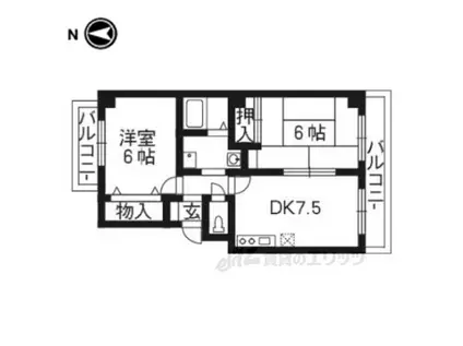 バーベナ光台I(2DK/1階)の間取り写真