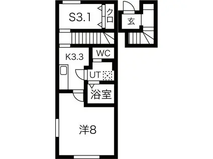 KINGDOM(1SK/2階)の間取り写真