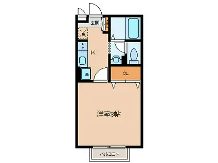 エクセレントタウン・村井A(1K/2階)の間取り写真