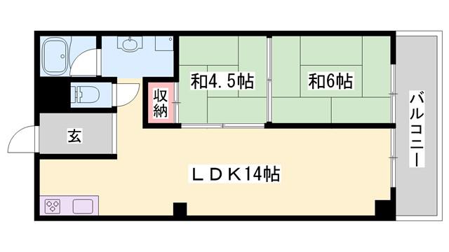クレアトーレ姫路駅前(2LDK/5階)の間取り写真