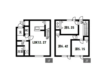 早来北進APII号館(3LDK/1階)の間取り写真