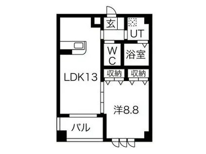 エスライフ浄水駅前南館(1LDK/3階)の間取り写真