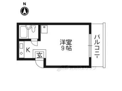 サンライズ嵯峨C-7(ワンルーム/4階)の間取り写真