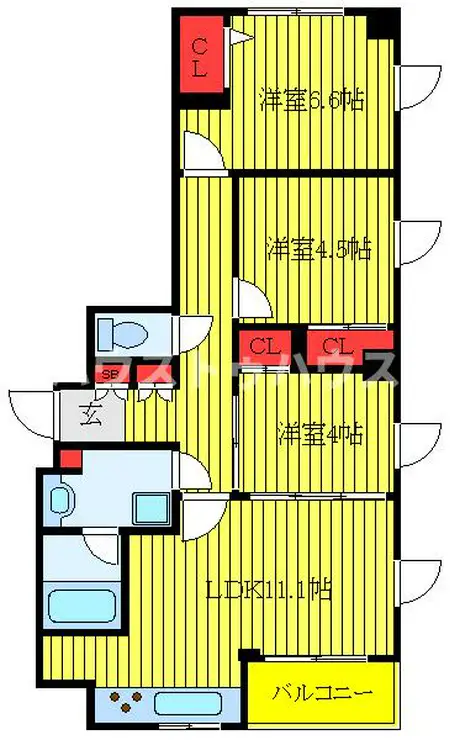 プリムヴェール西尾久メゾンA 2階階 間取り
