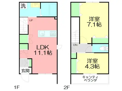 BLOSSOM MAISON(2LDK/1階)の間取り写真